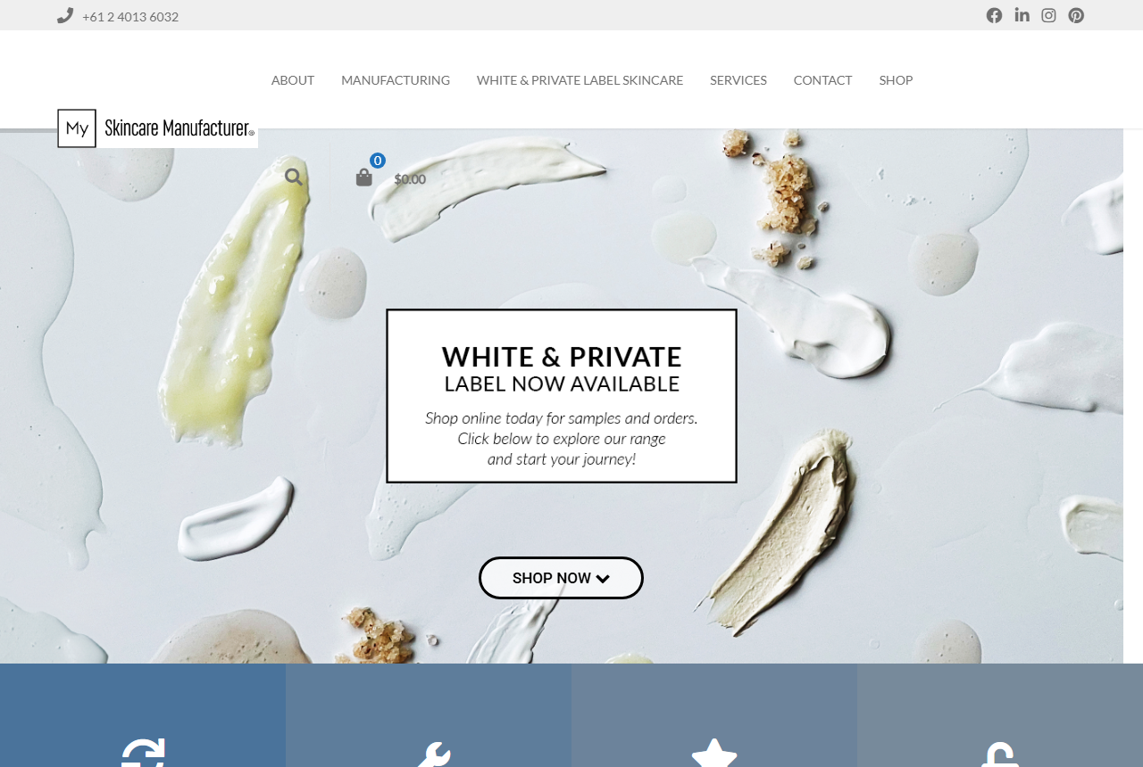 My Skincare Manufacturer official website screenshot
