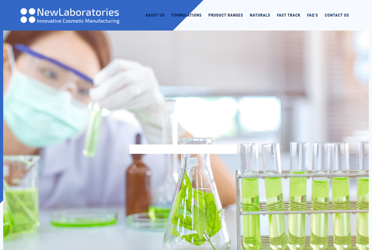 New Laboratories official website screenshot