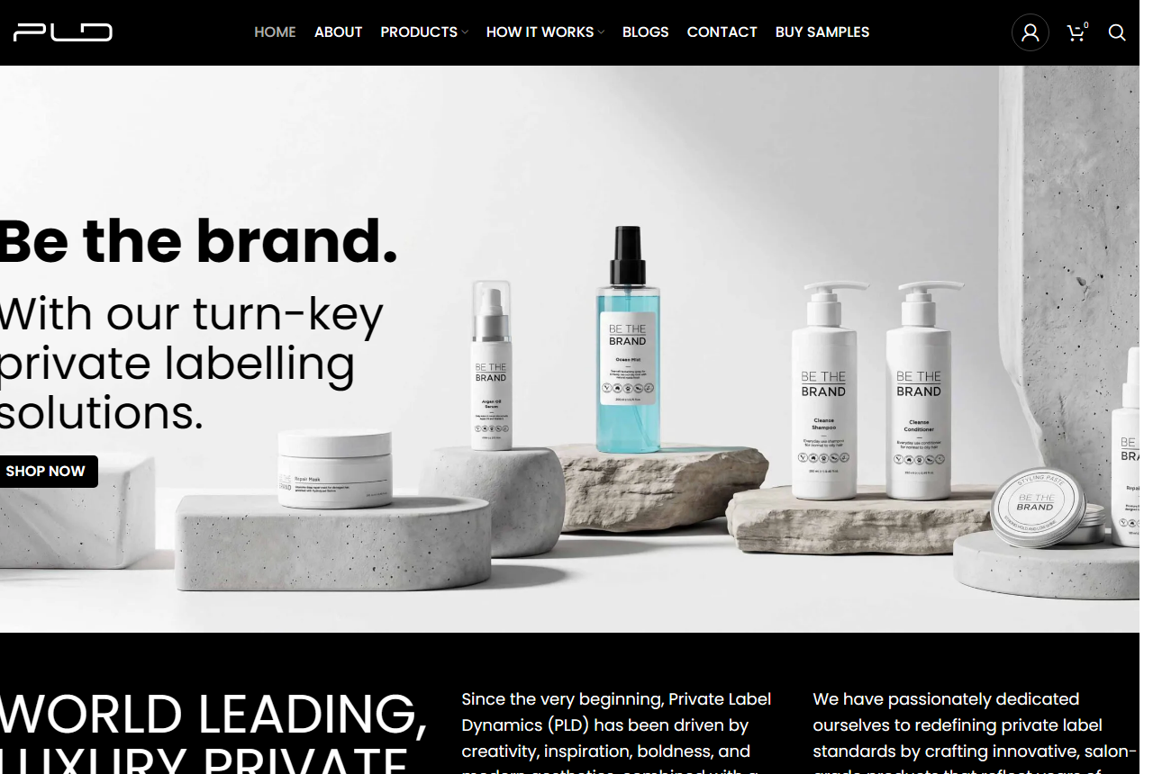 Private Label Dynamics official website screenshot