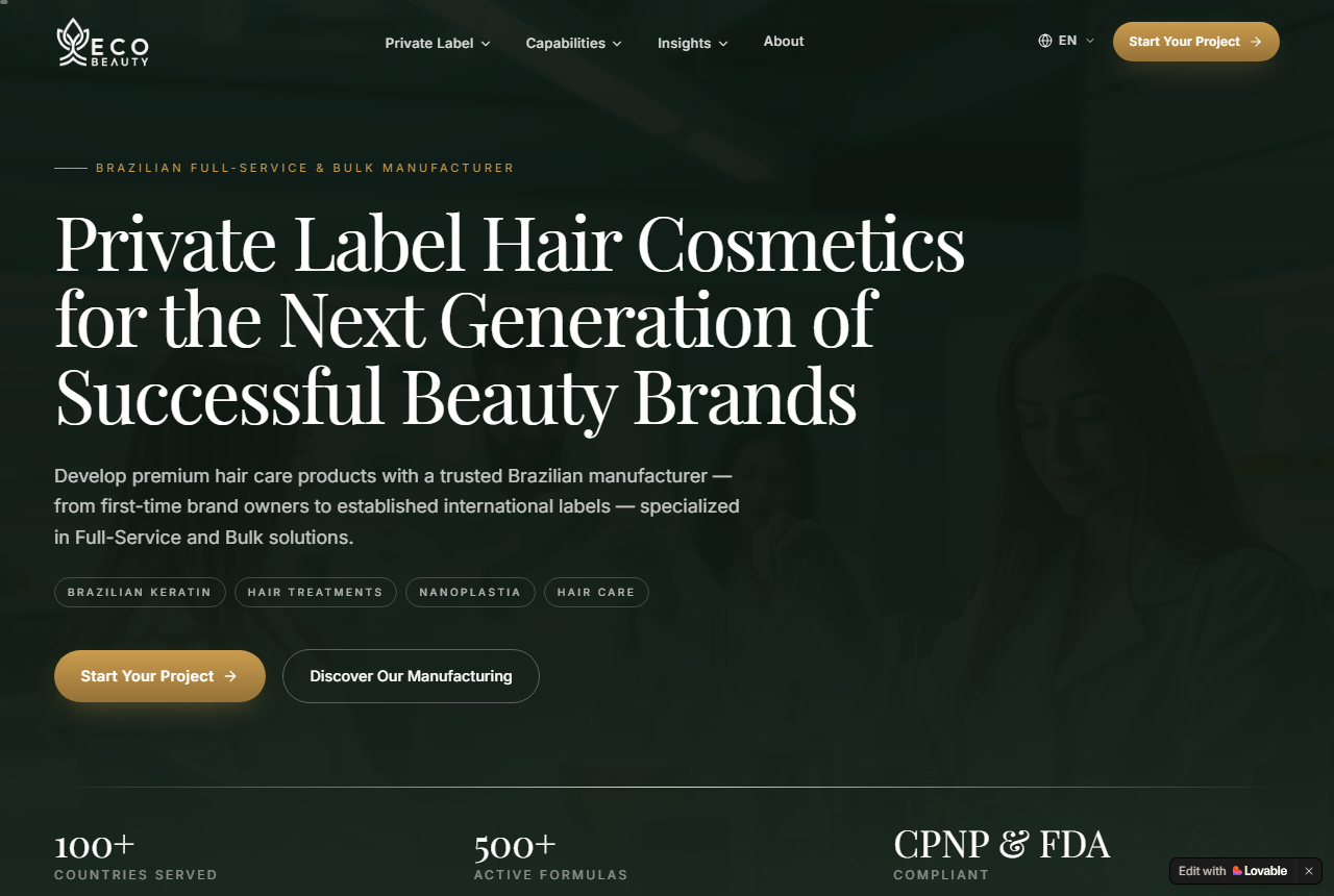Eco Beauty official website homepage