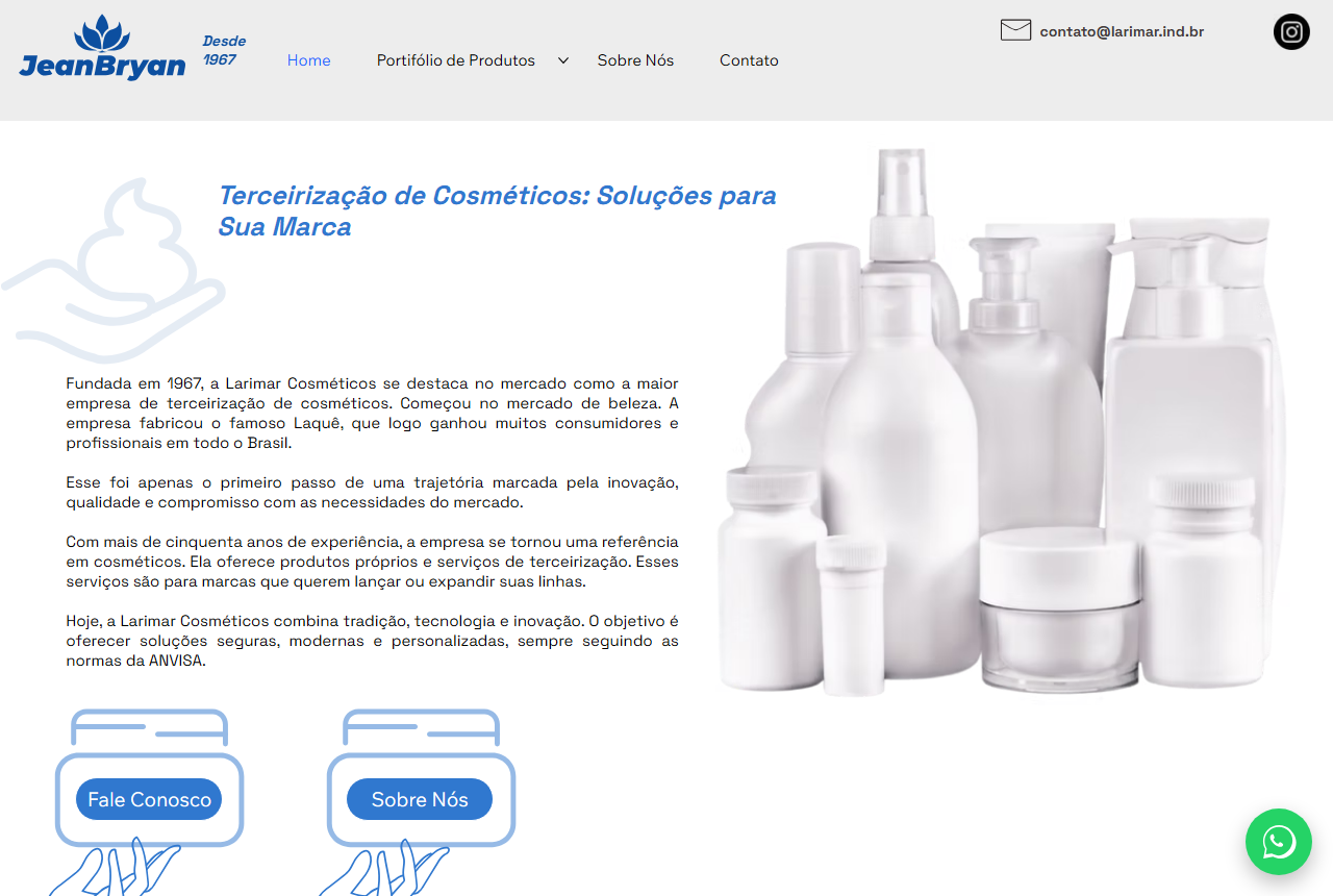 Larimar Cosmeticos official website homepage