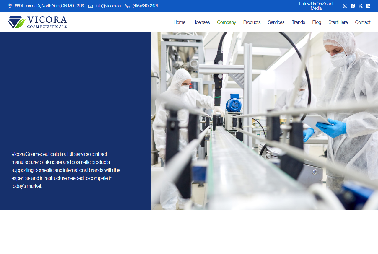 Vicora Cosmeceuticals official website company page