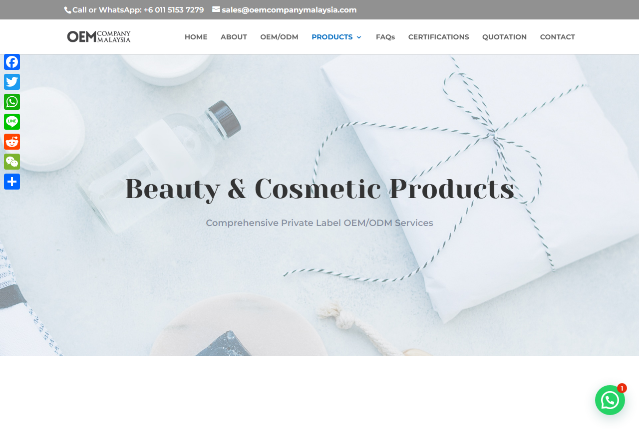 OEM Company Malaysia official website screenshot