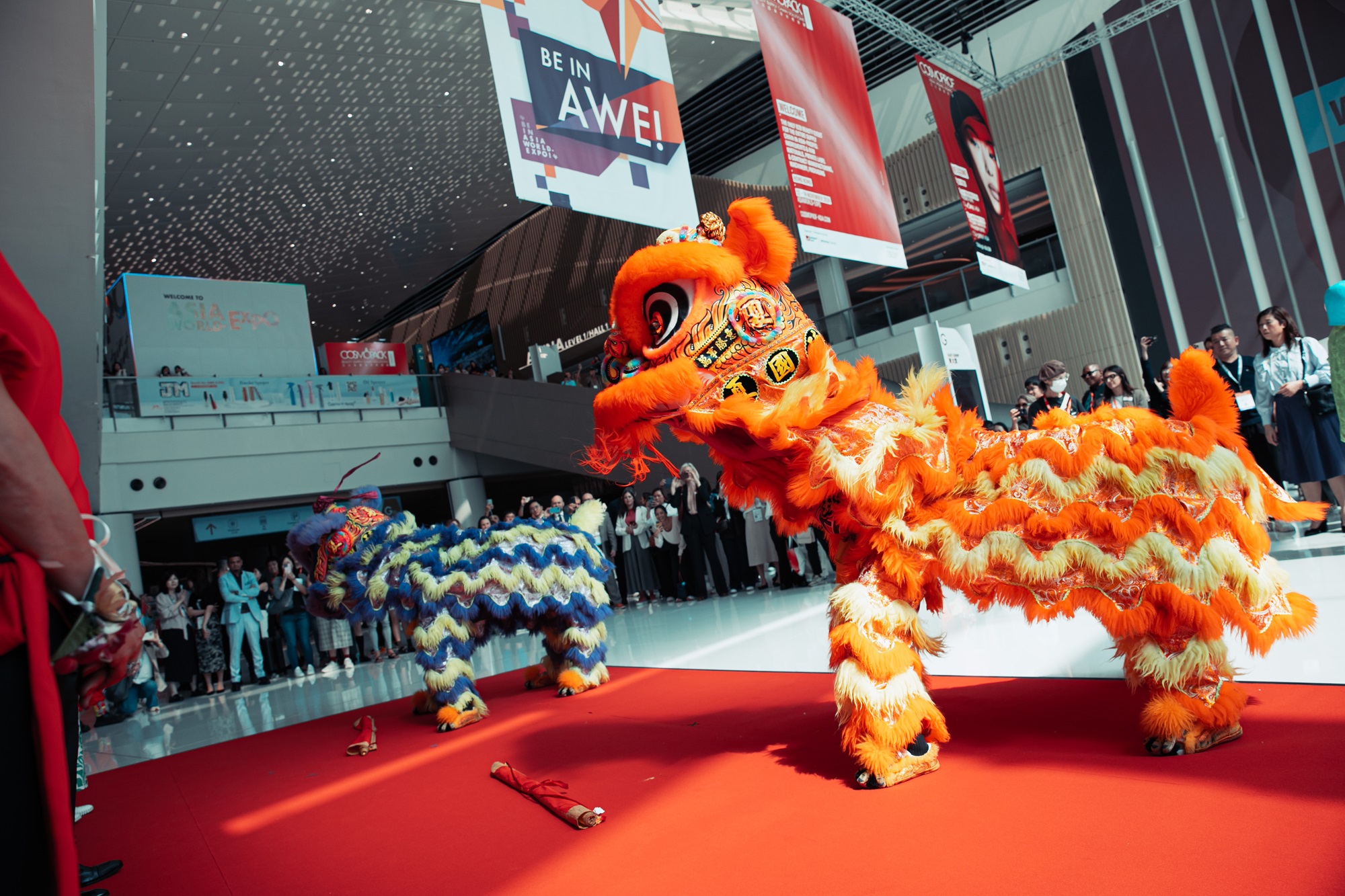 The opening at AsiaWorld-Expo, home of Cosmopack Asia, on day one of the 2024 edition.