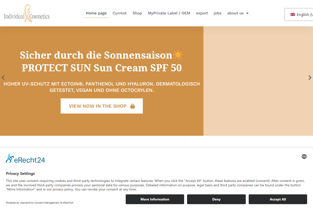 Individual Cosmetics (IC) GmbH official website screenshot