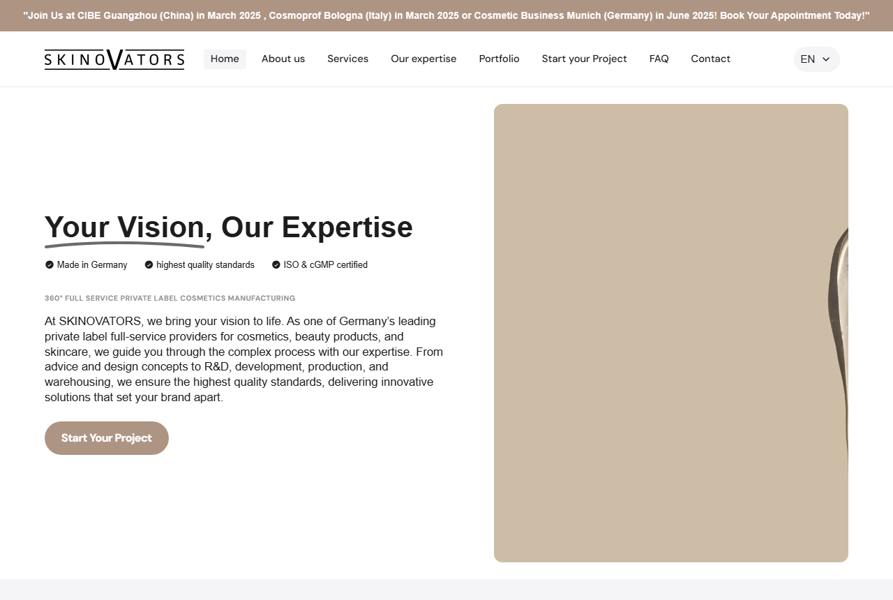 Skinovators GmbH official website screenshot
