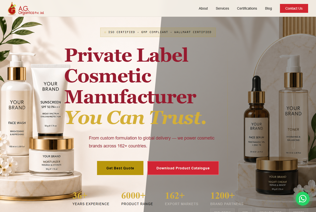 A.G. Organica Pvt. Ltd. official website screenshot