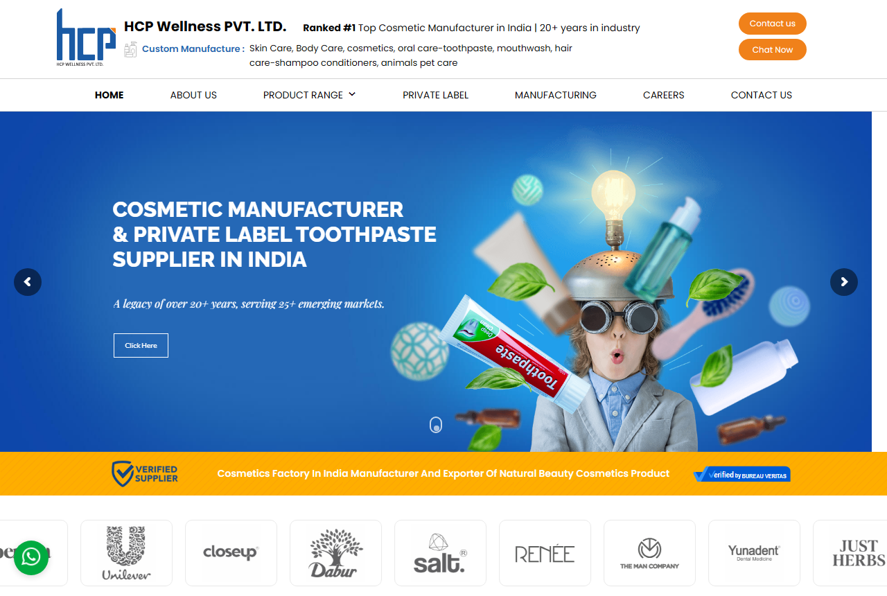HCP Wellness Pvt. Ltd. official website screenshot