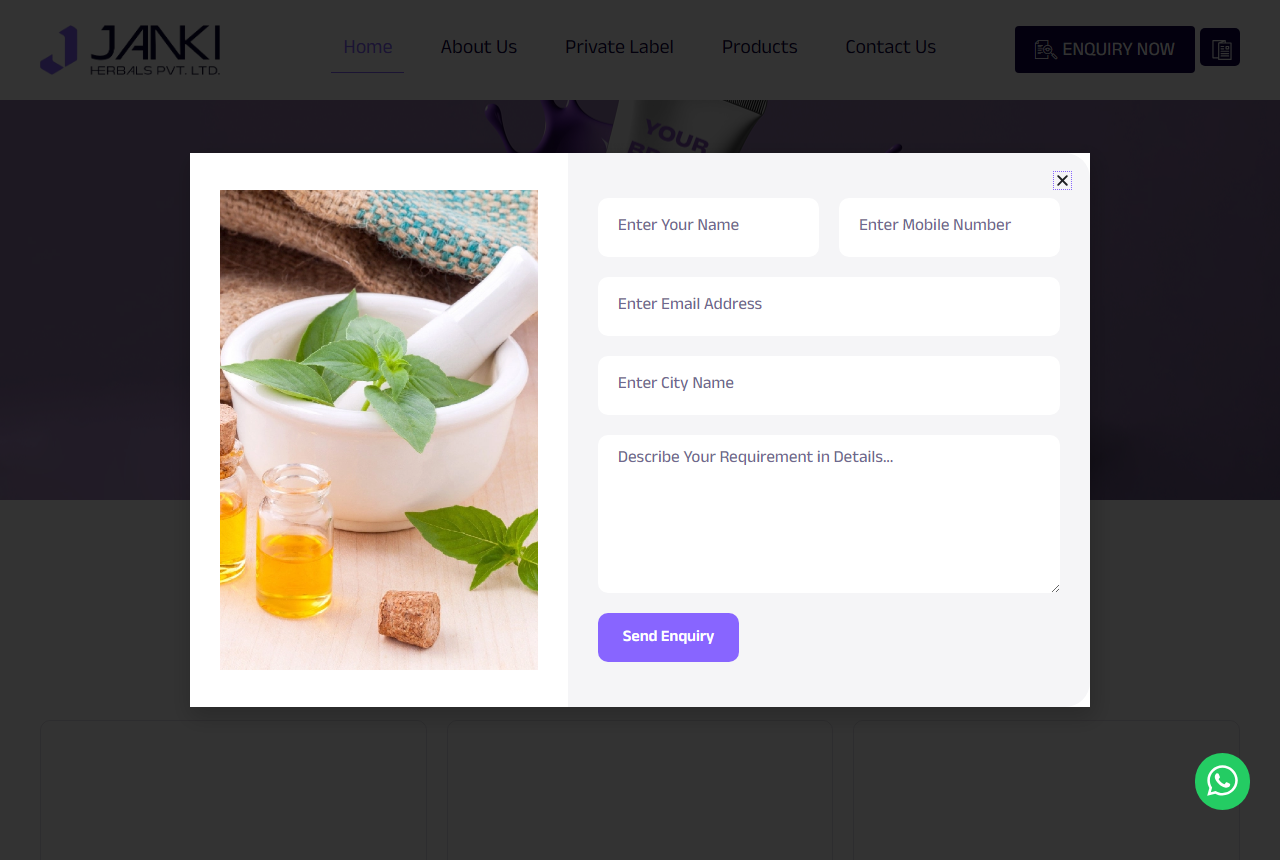 Janki Herbals Pvt. Ltd. official website screenshot