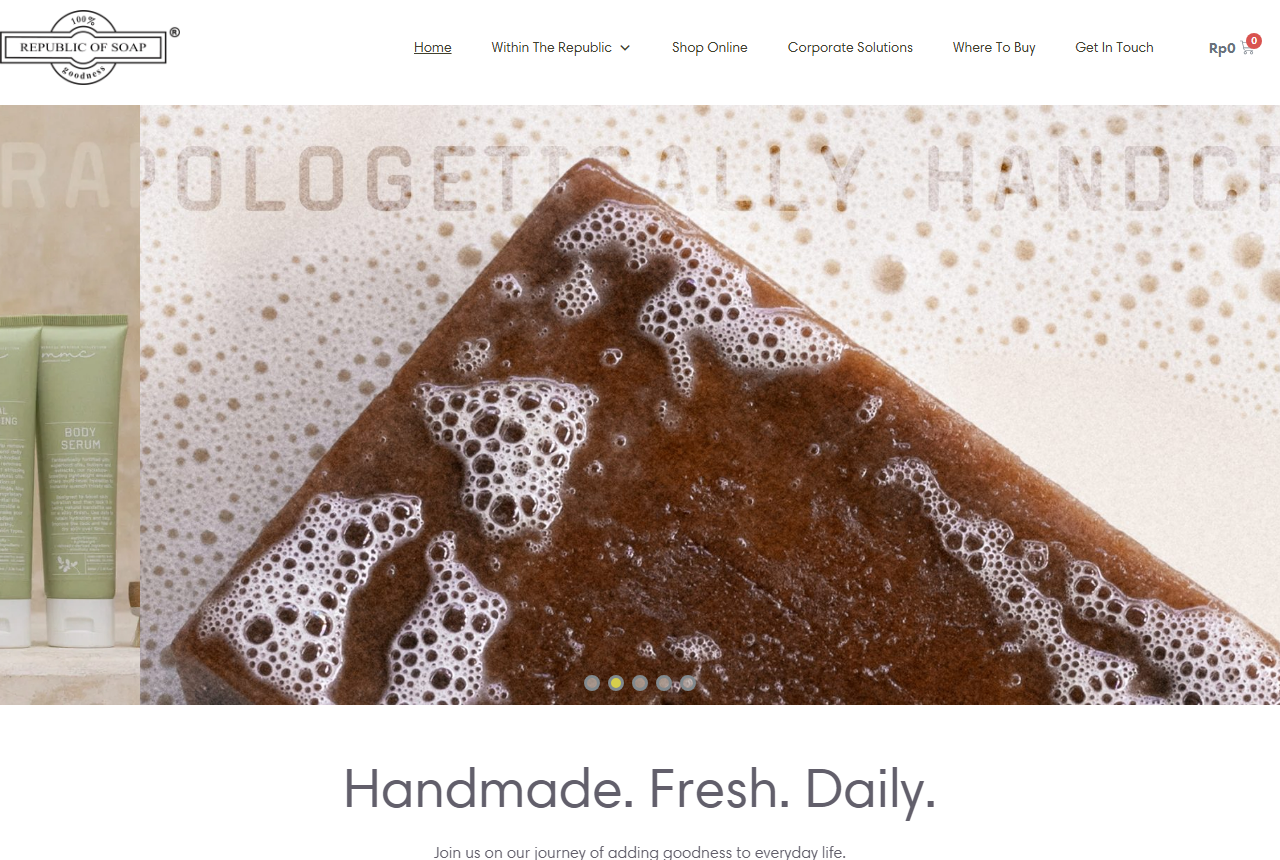 Republic of Soap official website screenshot