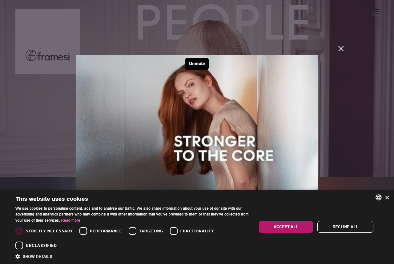 Framesi official website screenshot
