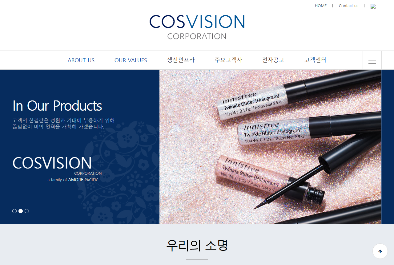 Cosvision official website screenshot