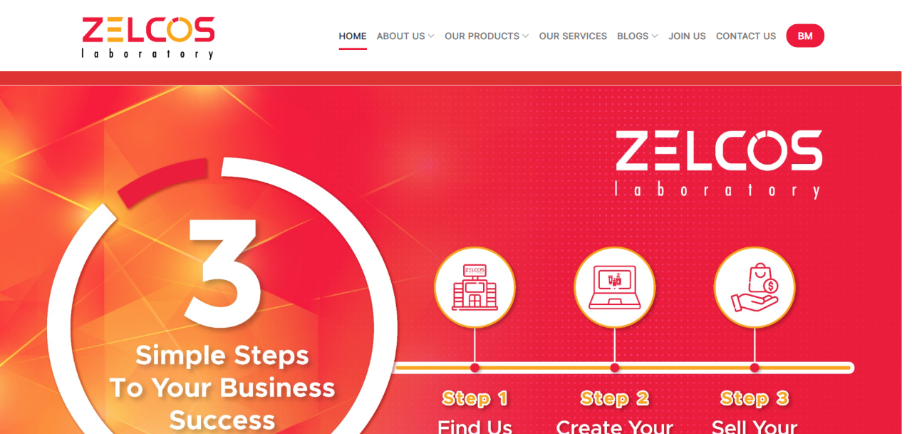 Zelcos Laboratory Sdn. Bhd. official website screenshot