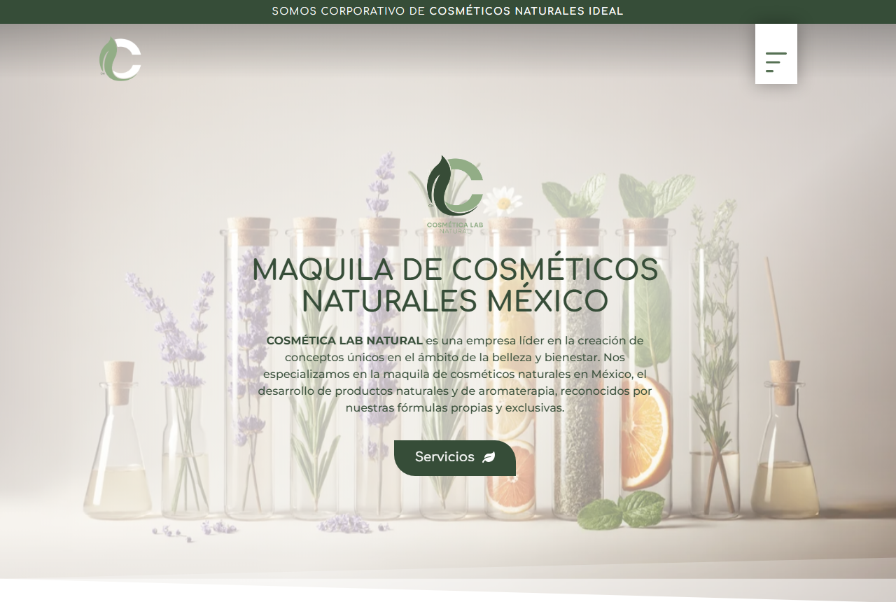 Cosmética Lab Natural homepage screenshot
