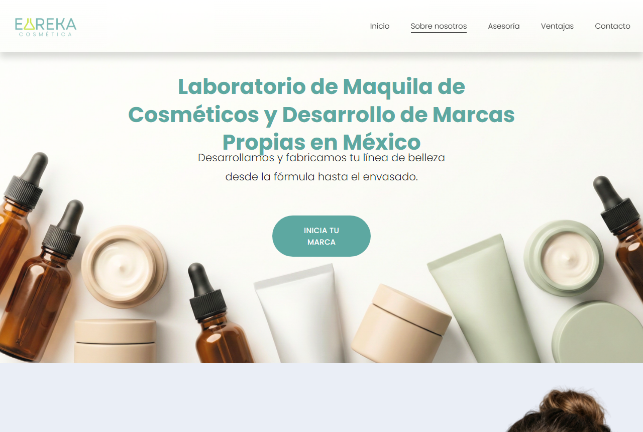 Eureka Cosmética homepage screenshot