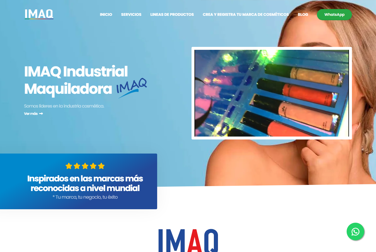 IMAQ Industrial Maquiladora homepage screenshot