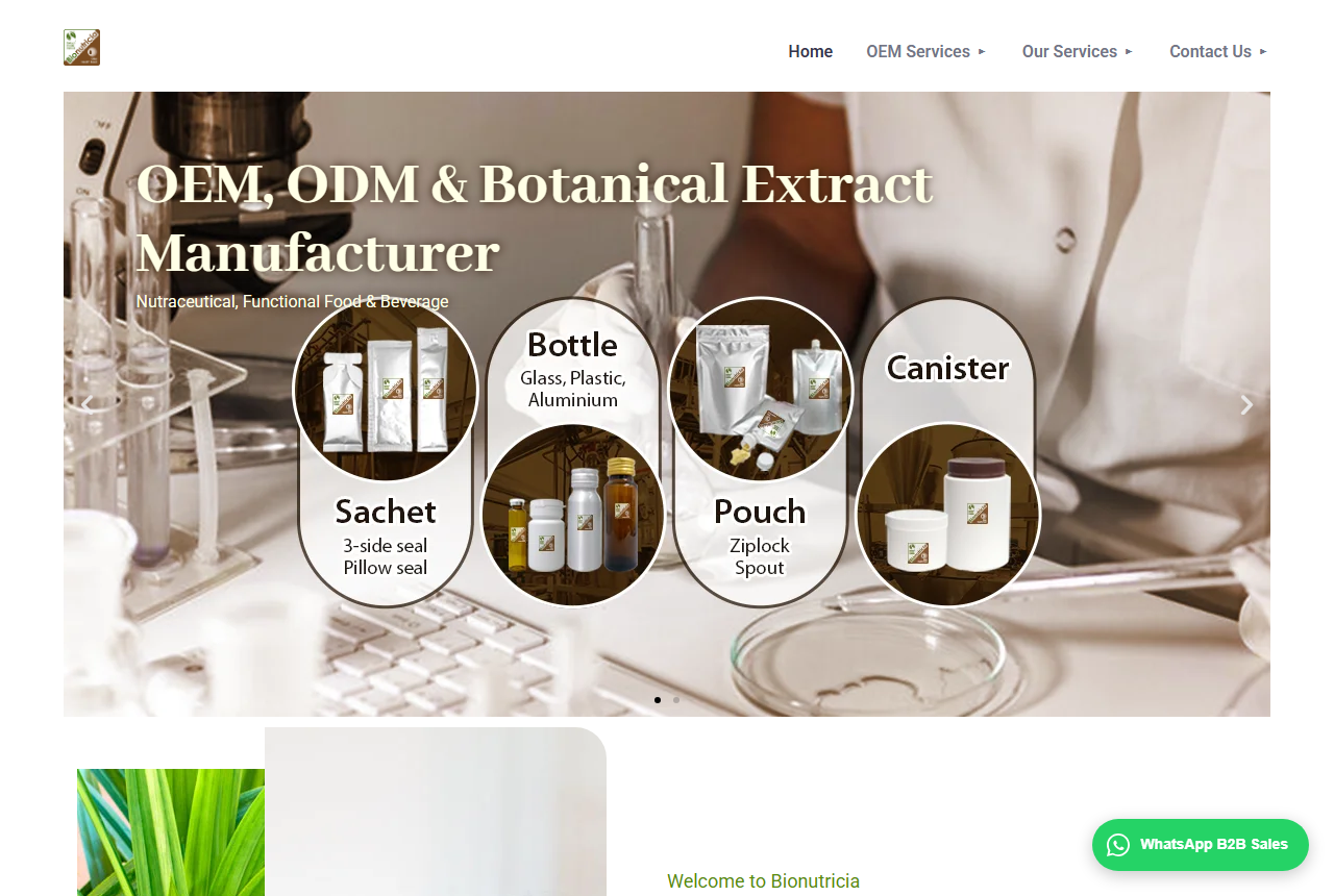 Bionutricia Holding Sdn. Bhd. official website homepage