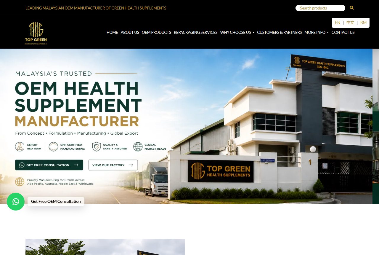 Top Green Health Supplements Sdn. Bhd. official website homepage