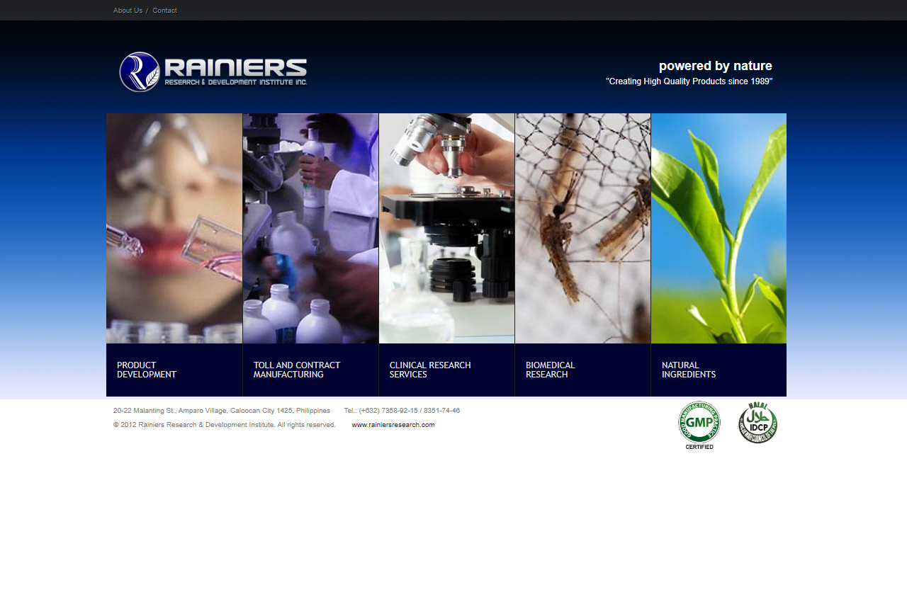 Rainiers Research and Development Institute website homepage