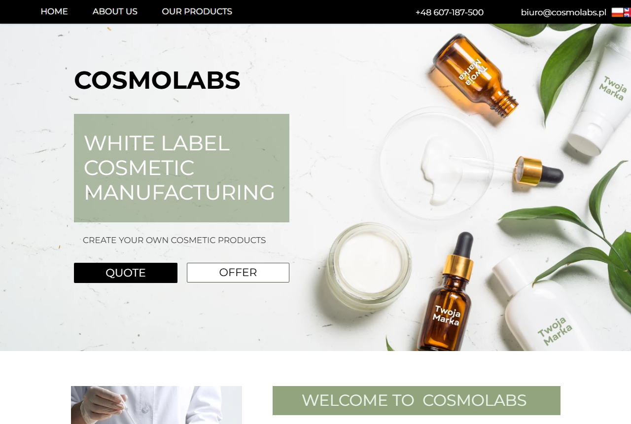 CosmoLabs website homepage