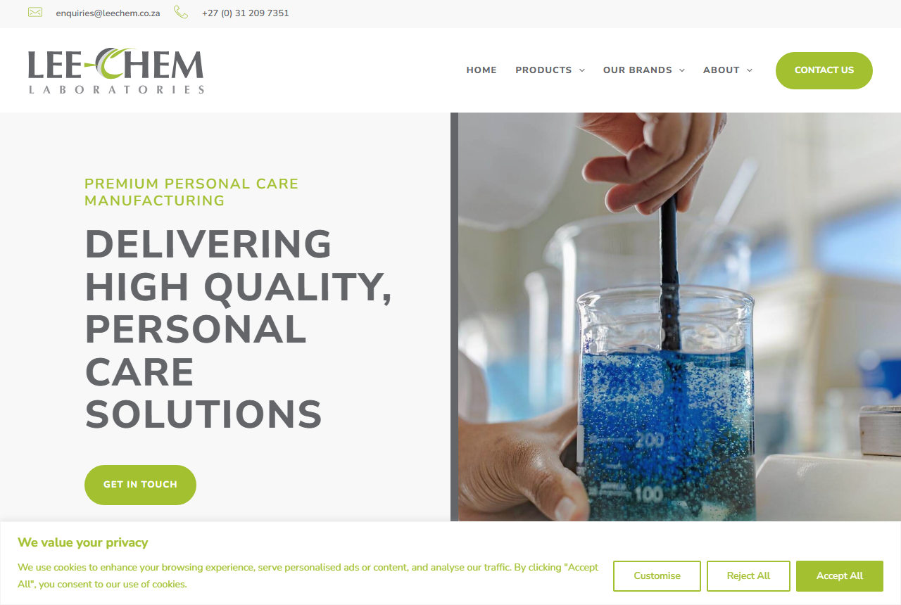 Lee-Chem Laboratories website homepage