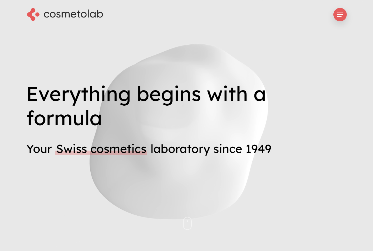 Cosmetolab SA website homepage