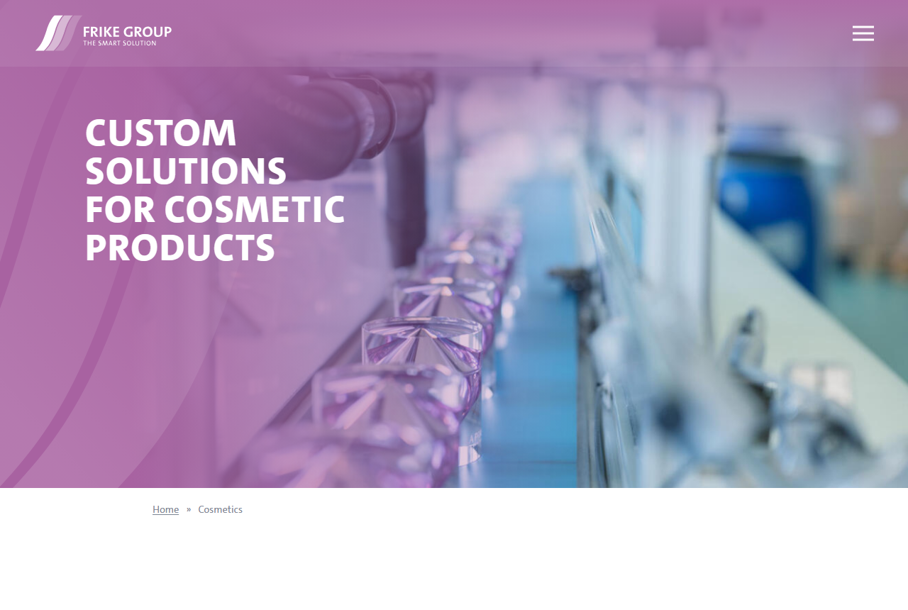 Frike Group cosmetics contract manufacturing page