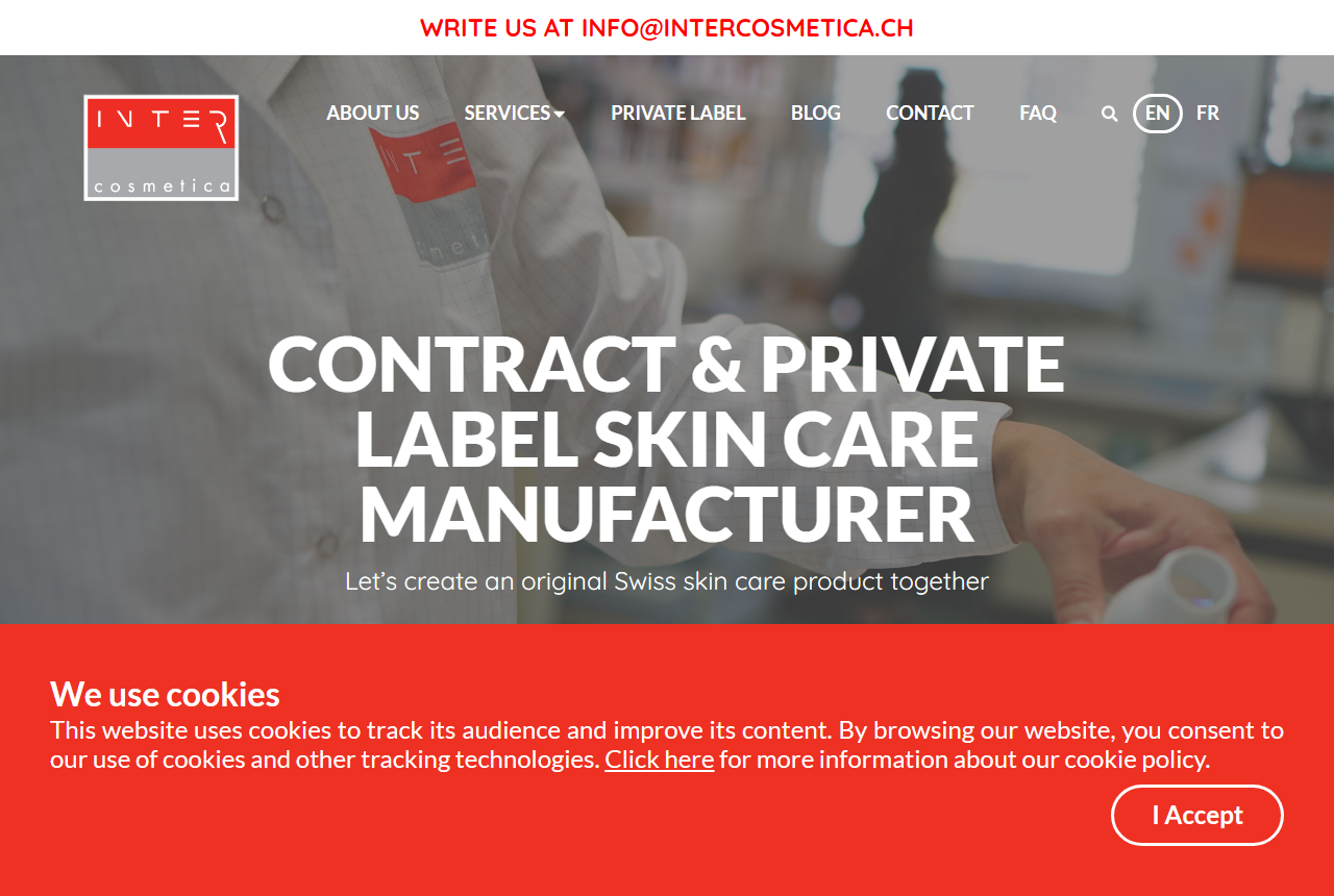 Intercosmetica Neuchatel website homepage