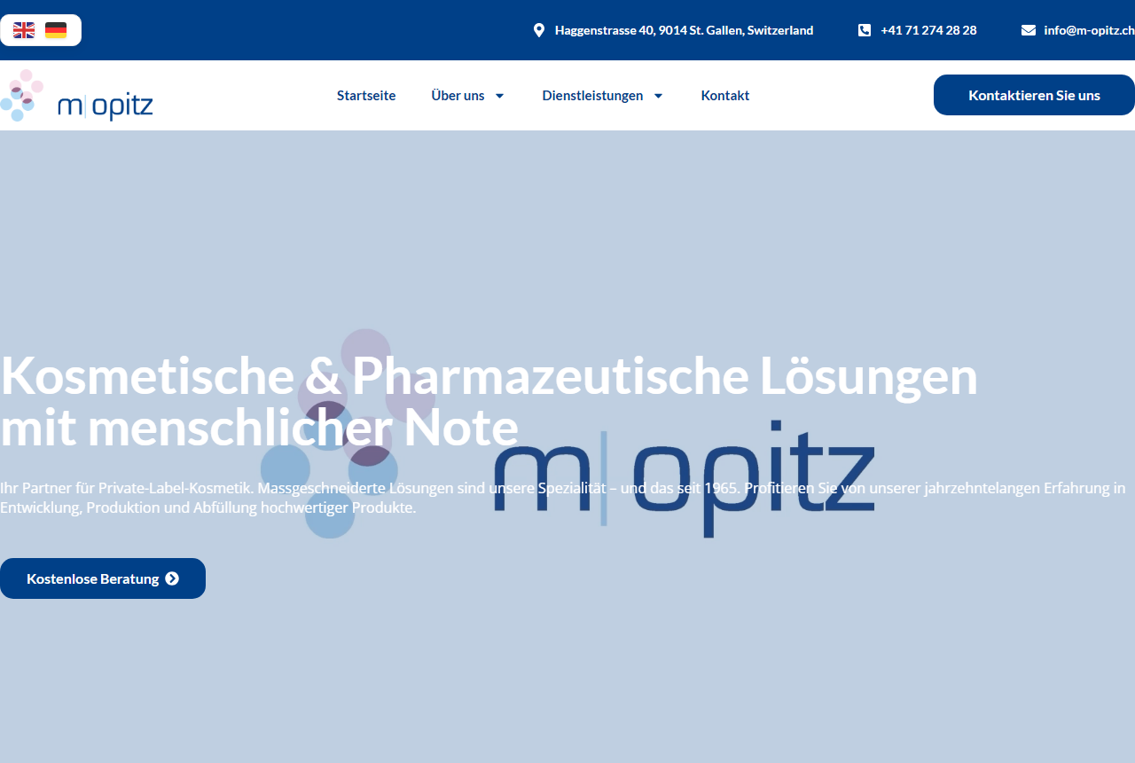 M. Opitz and Co. AG website homepage