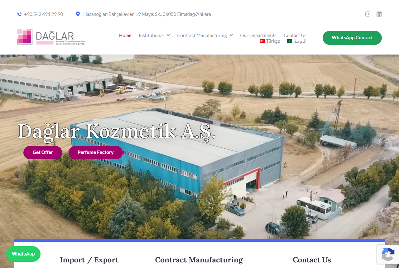 Daglar Kozmetik official website homepage