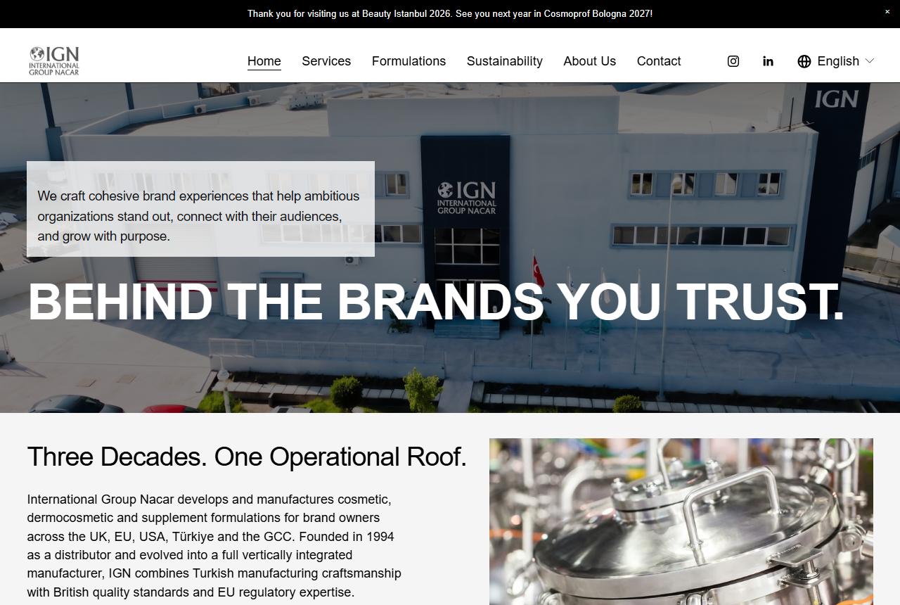 International Group Nacar IGN official website homepage