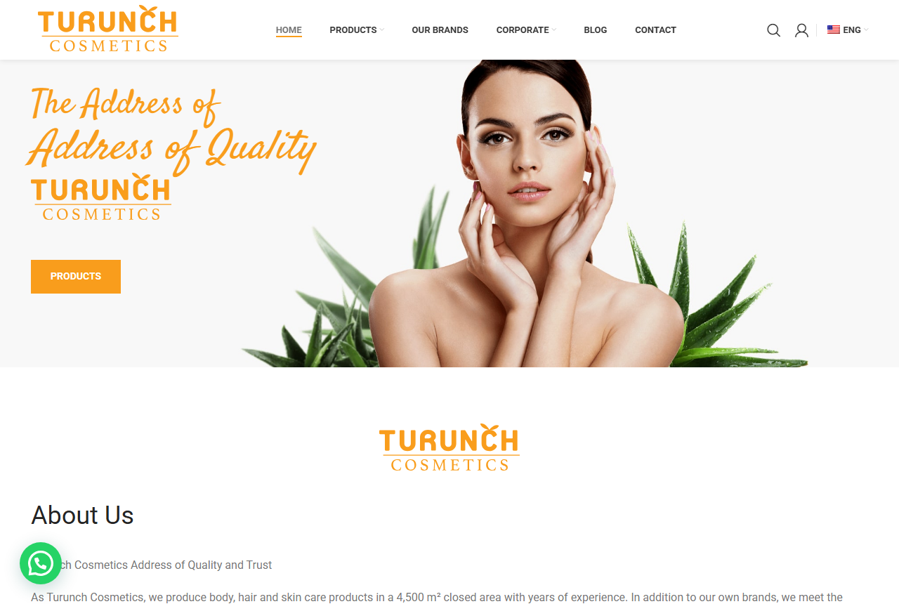 Turunch Cosmetics official website homepage