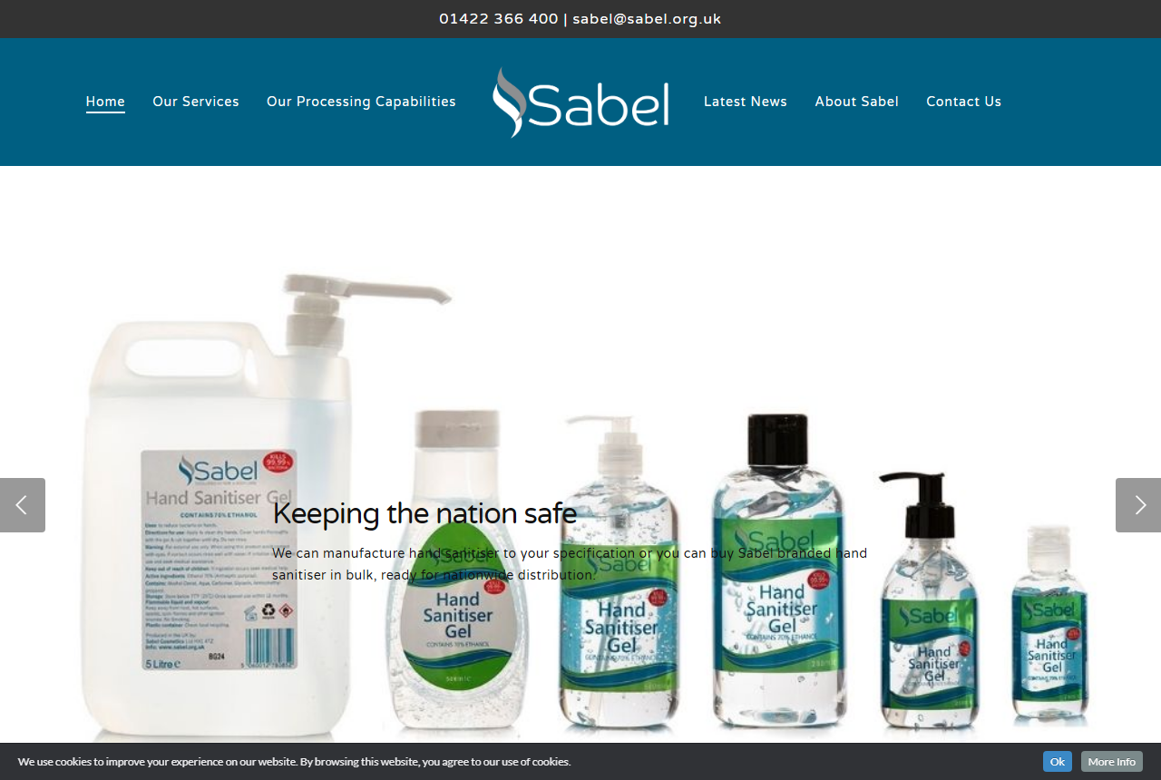 Sabel Cosmetics official website screenshot