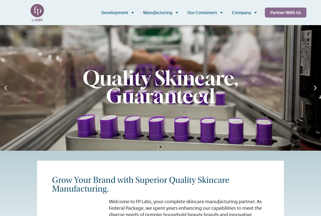 Federal Package (FP Labs) official website screenshot
