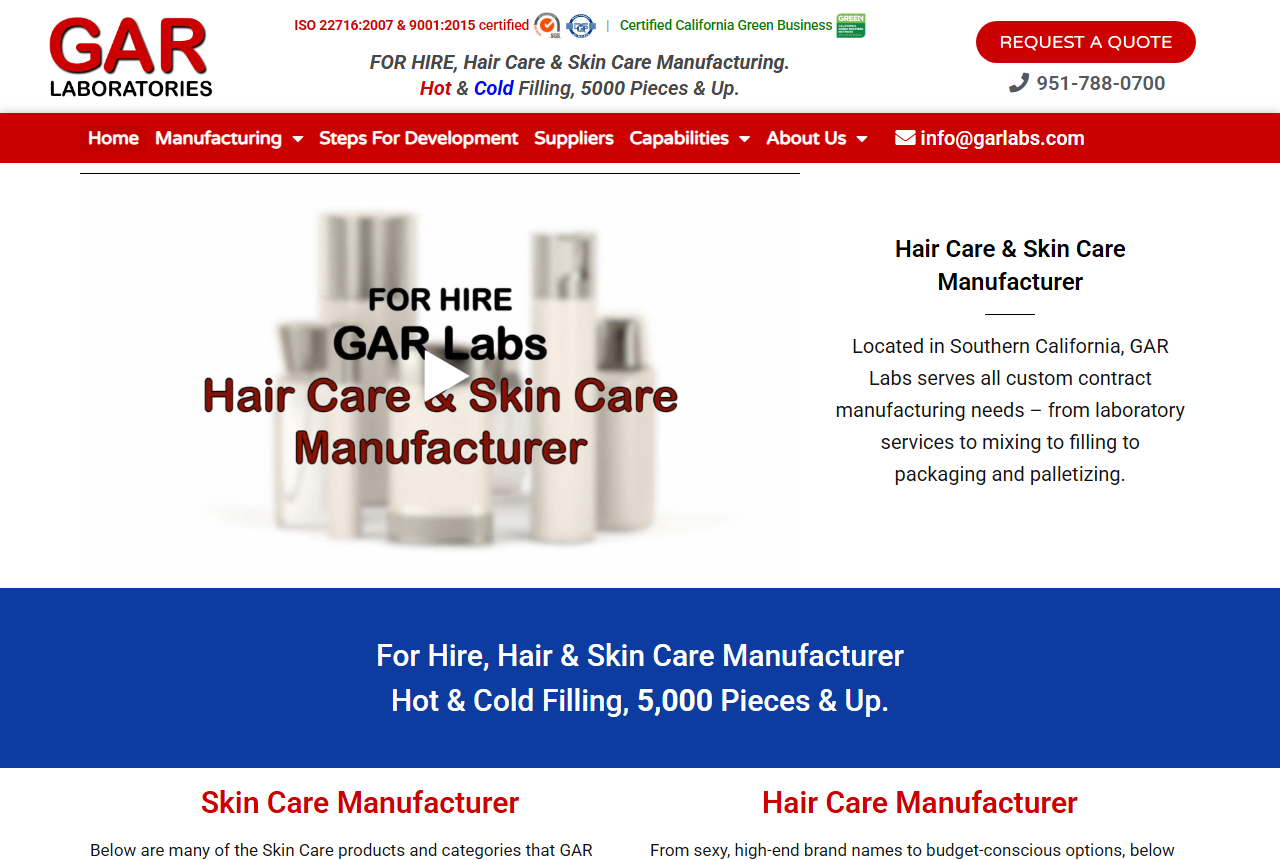 GAR Laboratories official website screenshot