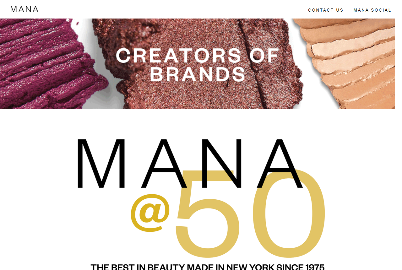 Mana Products official website screenshot