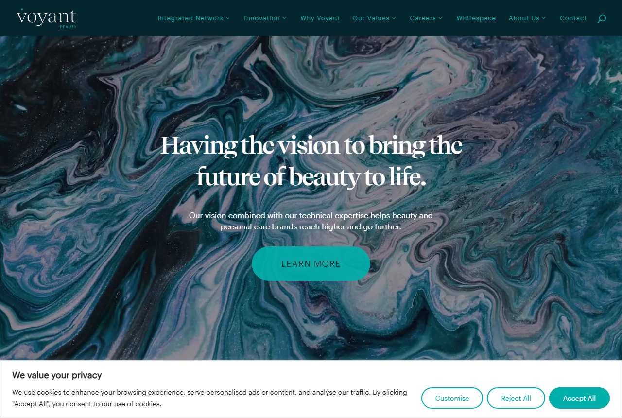 Voyant Beauty official website screenshot