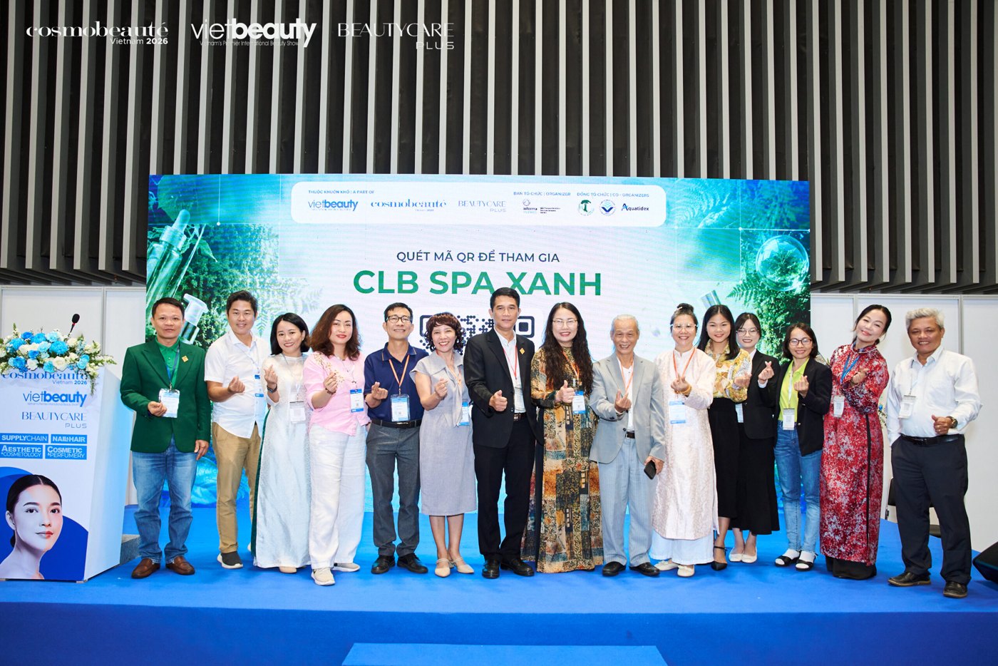 Launch of the Green Spa Club under HANE on stage at Vietbeauty and Cosmobeaute Vietnam 2026