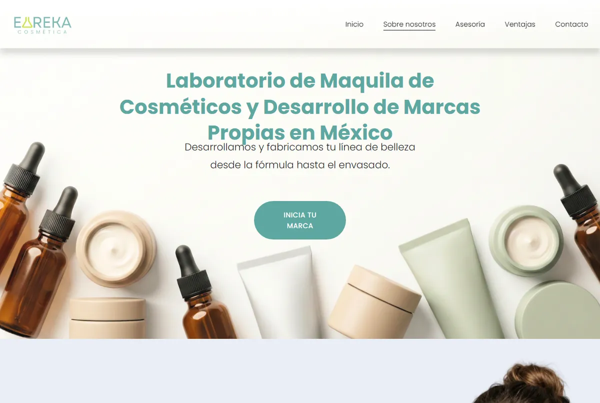 Eureka Cosm&eacute;tica homepage screenshot