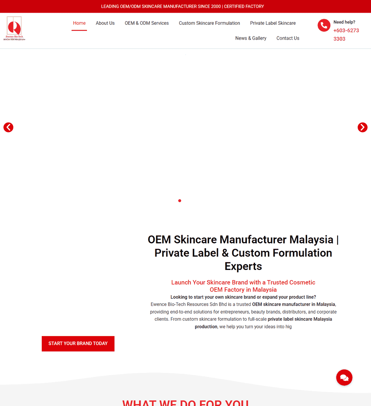 Ewence Bio-Tech Resources Sdn. Bhd. official website screenshot