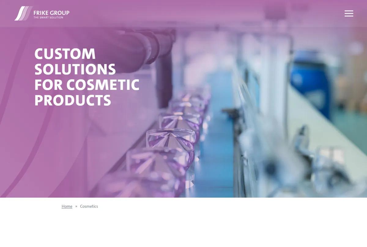 Frike Group cosmetics contract manufacturing page