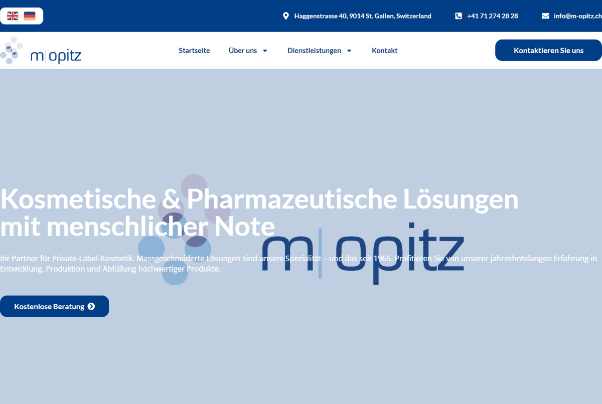 M. Opitz and Co. AG website homepage