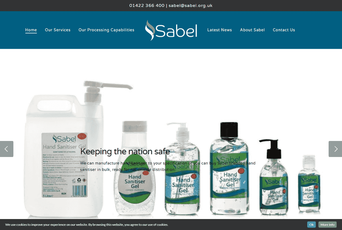 Sabel Cosmetics official website screenshot